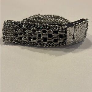Vera Wang Silver Woven Mesh Bracelet
